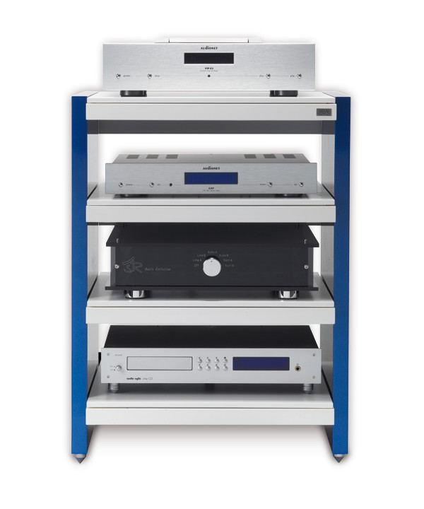 THIXAR hifi rack SMD Ambitious with 4 levels in blue metallic finish